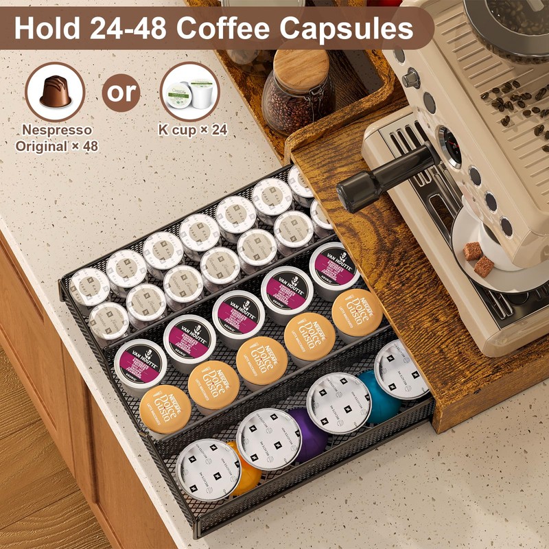 Bliesosfud Coffee Station Organizer with K Cup Holder, 24 Pod