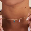 Yimofy Birthstone Necklace for Women 18K Gold Plated Dainty Cubic