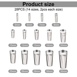 28 Pieces Caulking Tools, 14 Sizes, Stainless Steel Glue Gun Nozzles, Glue Gun Accessories, Renovation Tool Accessories