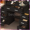 Yamissi Makeup Vanity Desk with Mirror & LED Lights Dressing