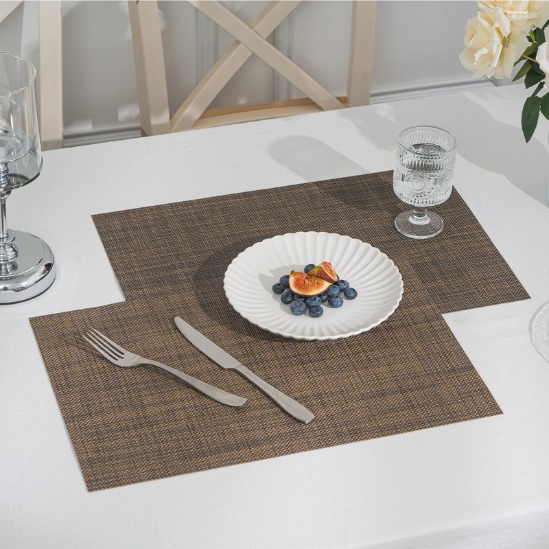 BACKTOEDEN Leakproof Placemats Set of 6, 2-Layer Waterproof placemat for