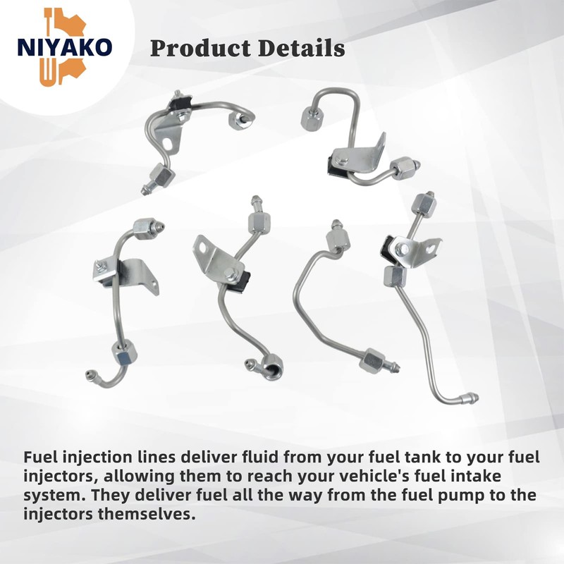 Niyako 6pcs Fuel Injector Supply Lines Replacement# 5086872AB 5086871AA 5086873AB