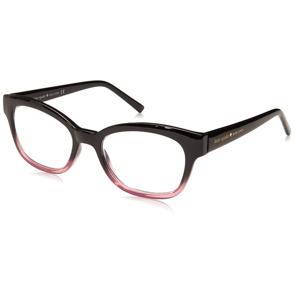 Kate Spade New York Amilia - Gafas de lectura rectangulares para mujer, Color negro y rosa., 50 mm