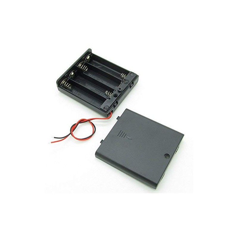 Newzoll Enclosed Box Case for AA 4 Cell Battery Storage