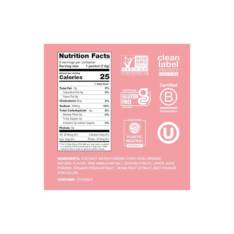 Cure Hydration Mezcla Bebidas Electrolíticas Base Plantas Azúcar Agregada Polvo