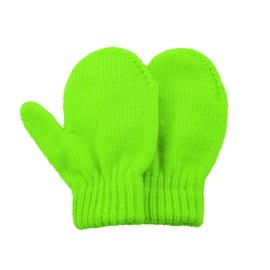 Toddler Mittens Thick Knit Kids Winter Gloves Warm Toddler Winter Gloves for Baby Girls Boys Magic Gloves Neon Green One Size(Fits 1-3 Years)