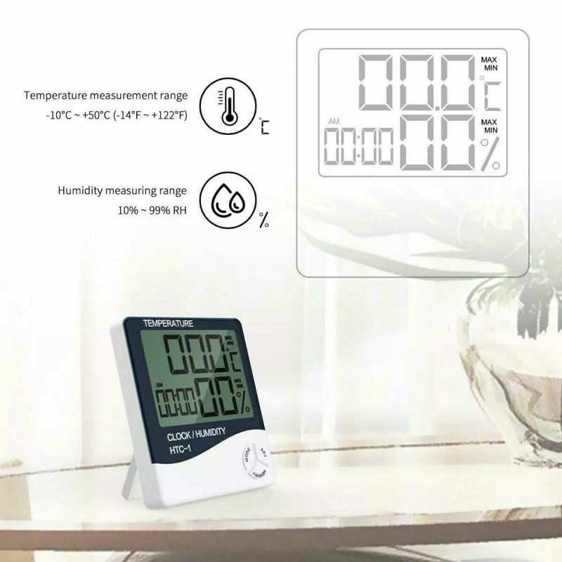 Unbranded/Generic Thermometer Indoor Digital LCD Hygrometer Temperature Humidity Meter Alarm