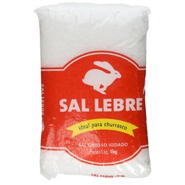Sal Grosso Brasileiro Marinho Iodado para Churrasco Lebre 1 Kg - 32.27 Ounce - Pack of 3 - Brazilian Salt