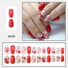 Christmas Press on Nails Red Medium Almond Fake Nails with