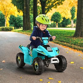 CIPACHO 6V Kids Ride On Electric ATV, Ride Car with 4 Wheels, Ride-On Toy for Toddlers 3-5 Boys & Girls:_Blue