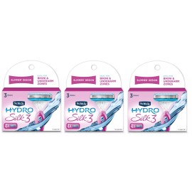 Schick Hydro Silk 3 Razor Blades Refills for Women, 12 Count (Bulk Packaging)