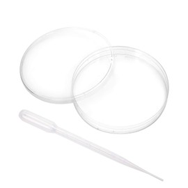 Bekith Bekith Pack of 50 Petri Dishes with Lids, 90mm Dia x 15mm Deep Plastic Sterile Container with 50 Plastic Transfer Pipettes(3ml)