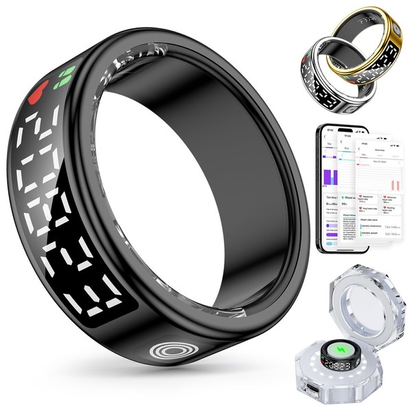 Gwenland Smart Ring Smart Rings for Men Women, Fitness Tracker