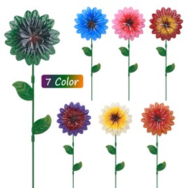 7Pcs Metal Flower Garden Stakes,15 Inch Metal Spring Flowers Outdoor Decor Stake Yard Art Decoration,Garden Metal Plant Flowers Stick Spring Patio Decor Birthday for Friends and Family (B)