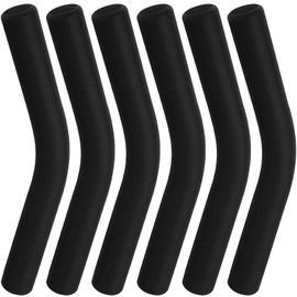 YALOJE 6pcs Food-Grade Silicone Straw Tips, Reusable Metal Straw Elbows Tips, Temperature Resistant Rubber Straw Covers Replacement Tip for 5/16" Stainless Steel Straws - Black