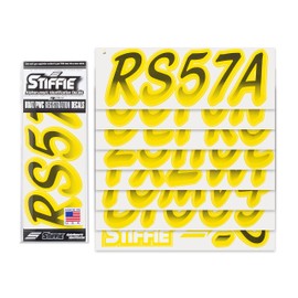 Stiffie Whipline Black/Electric Yellow 3" DOT Decal Kit Registration Numbers Vinyl Lettering Semi Truck Tractor Trailer Decals