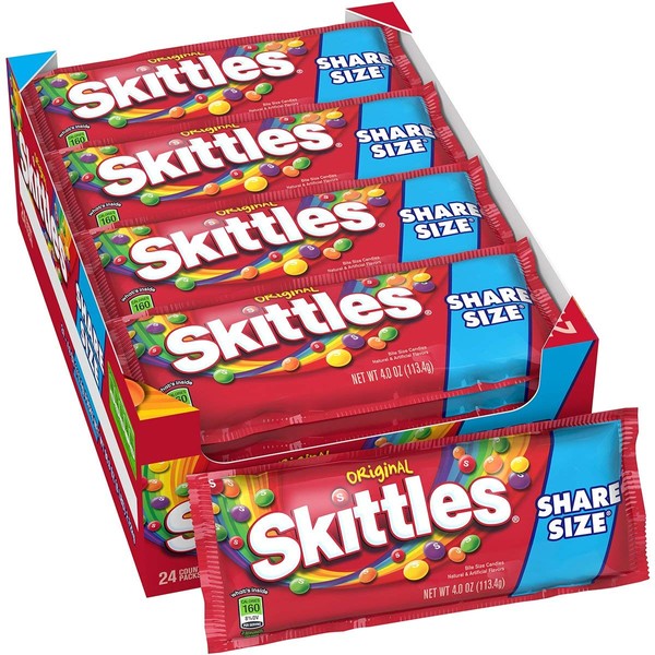 Skittles Original Candy, 4 ounce (24 Share Size Packs)