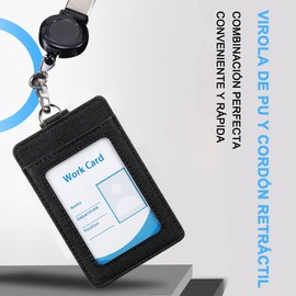 HAKUKU - Retráctil Porta Gafete Cordón Vertical Desmontable de Cuero PU Portadores de Insignias para Uso Empresarial para Hombres y Mujeres, Adecuado para Personal Diplomático, Escolar y de Oficina