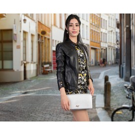 Mabel London Womens Multiple Pockets Large Size Long Strap Wristlet Clutch Bag Purse - EVA [Grey (Deep)]