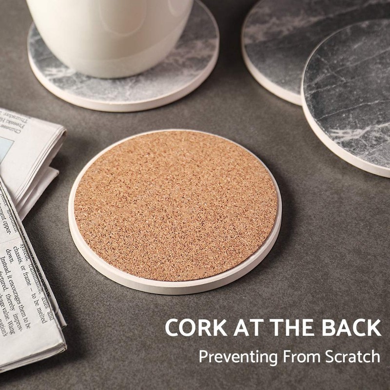 LIFVER Coasters - Coasters Set of 6 - Grey Coasters