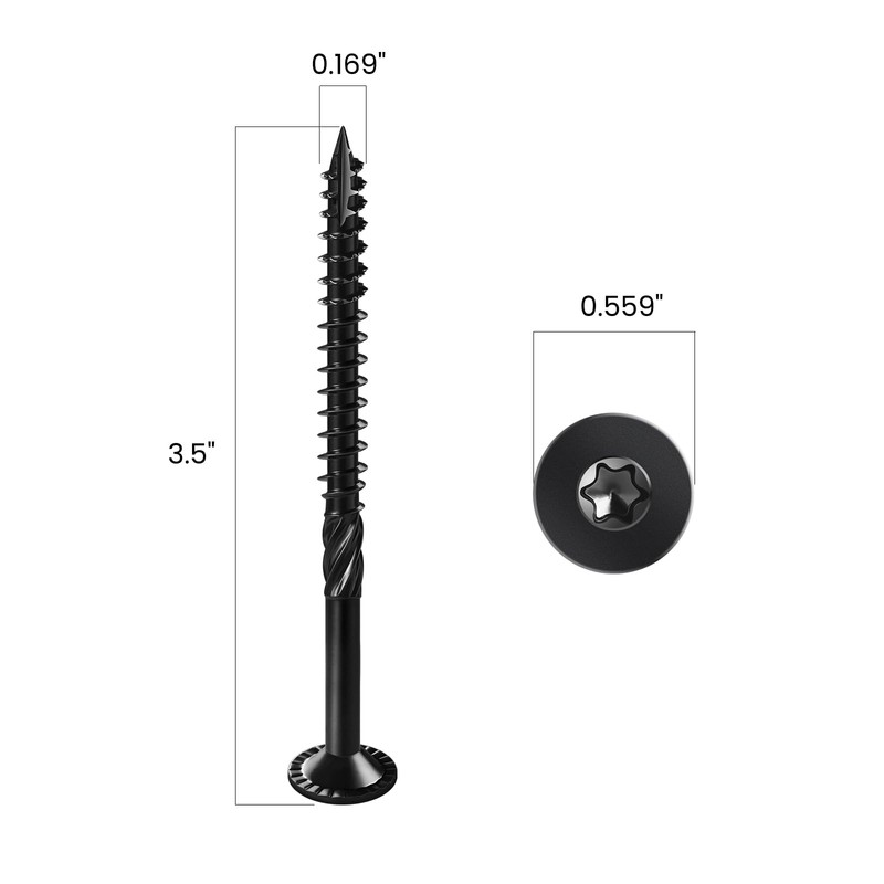 BNUOK Deck Screws #14 x 3-1/2 inch, (184pcs) 5lb Heavy