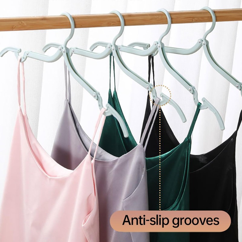 AIMALL 5/10 PCS Travel Folding Clothes Hanger Set - Portable,