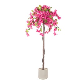 Romantic Season 4F Artificial Bougainvillea Tree, Faux Silk Bougainvillea Plant with Pot for Indoor Outdoor Decor, Tall Fake Tropical Tree for Home, Office, Patio, Balcony, Wedding Decoration