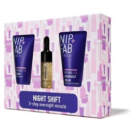 Nip+Fab Night Shift Trio Retinol Gift Set to Promote Visibly Firm and Radiant Skin, Retinol Concentrate, Retinol Serum and Overnight Cream, Gift Idea for Secret Santa, Stocking Filler