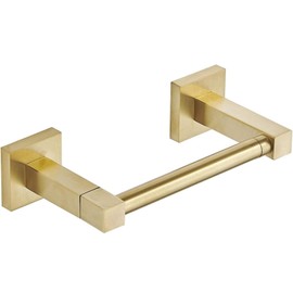 Stainless Steel Toilet Paper Holder Wall Mounted for Bathroom, Double Post Pivoting Square Tissue Holders Roll Holder Hangers Toilet Paper Stand (Gold)