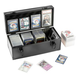 Azamou Toploaders Storage Box fits 3" x 4" 35pt Rigid Card,Trading Cards, Sports Cards，Graded Card ， with3 Sponge partition (Holds 300 Toploaders) Also compatible PSA BGS Rating card