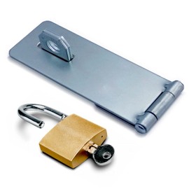 DOJA Barcelona Padlock Hasp, 100 x 1.2 mm Steel, Door Lock Hinge for Exterior and Interior Door, Door Lock Front Door without Lock/Garden Gate Latch Closure, Locking for Doors