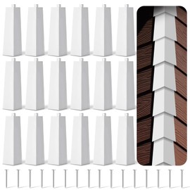 Therwen 16 Pcs Aluminum Siding Corners 8 Inch Outside White Corner Caps Smooth Siding Trim, Metal Nails Included for Mobile Home House Exterior