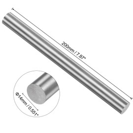 sourcing map Round Steel Metal Rod, 14mm x 200mm High Speed Steel (HSS) Lathe Bar Stock Tool, for Shaft Gear Drill Lathes Boring Machine Turning Miniature DIY Craft