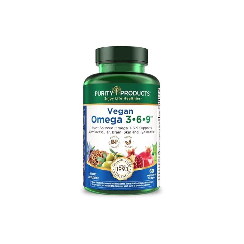 Purity Products Fórmula Vegana Omega Complejo Ácidos Grasos Esenciales Cápsulas
