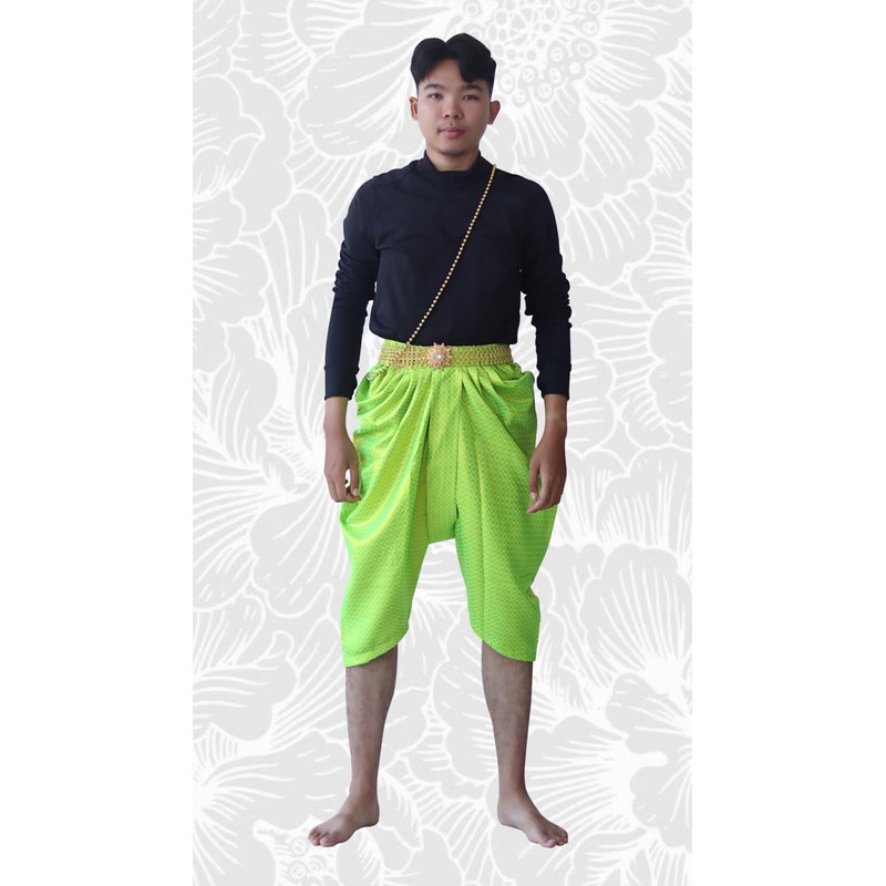 RaanPahMuang Sukhothai Pantalones tailandeses de algodón Batik tradicional, Seda -