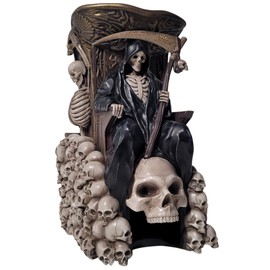 Forged Dice Co. Grim Bones Dice Tower with LED Skull Eyes - Hand Painted Grim Reaper Throne - Dice Rolling Tower Compatible with DND Accessories