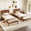 Giantex Wood Twin Bed Frames with Headboard, Mid Century Modern
