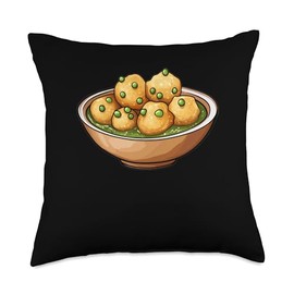 Pani Puri With A Bold Outline Throw Pillow
