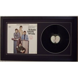 Album Frame for 12" LP Vinyl Album and Album Sleeve Black Frame & Black White Trim Matting Design