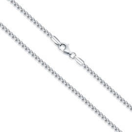 Dacc & Aya 3mm Sterling Silver Box Chain - 18 Inch Round Box Chain For Men & Women - Lobster Clasp