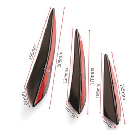 Universal Car Body Kits Front Bumper Fin Splitter Spoiler Canard Valence Paste Type for Repair Maintenance Decoration QIUNI