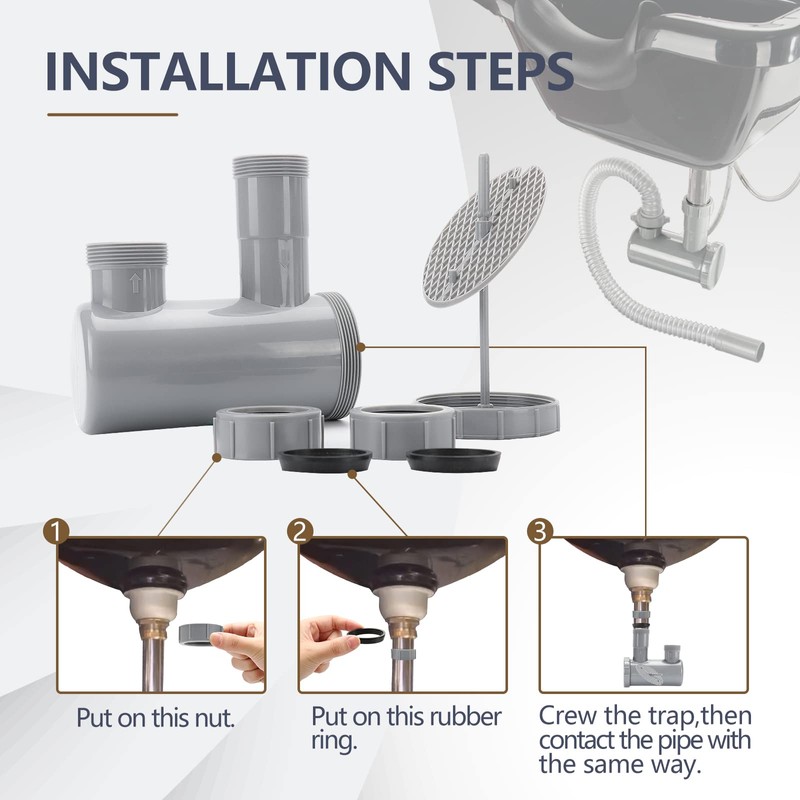 LukLoy Trampa de PVC para fregadero, para champú