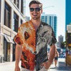 3D Pattern Print Shirt with Fox and Wolf Design Unique