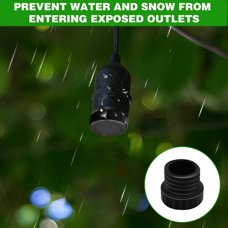 12Pcs Light Socket Covers, Safety Cap Plugs for String Lights,