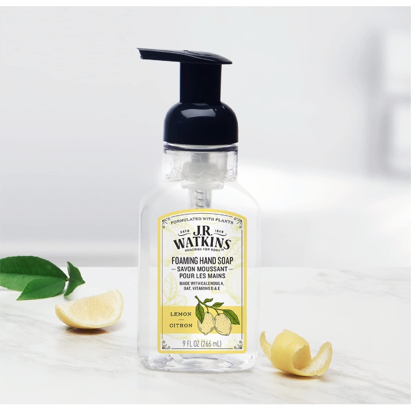 J.R. Watkins Foaming Hand Soap with Pump Dispenser, Moisturizing Foam