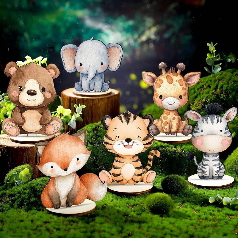 12 Pcs Woodland Animals Table Centerpiece, Cute Animals Baby Shower