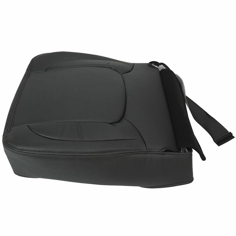 Zieichy Passenger Side Bottom Replacement Leather Seat Cover Black Compatible