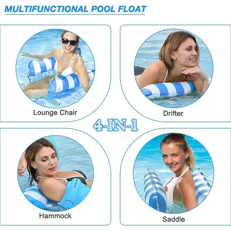 FUNNYTA 3 Pack Water Hammock, 4-in-1 Multi-Portable Water Pool Float