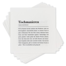 Papier Servietten: Tischmanieren Definition - 20 Stück