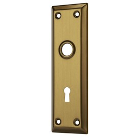 Newliplace 2 Pack Mortise Lock Door Plates for Interior Doors, Old Style Mortise Door Knob Cover Backplate Replacement, Antique Brass Door Escutcheon Plates